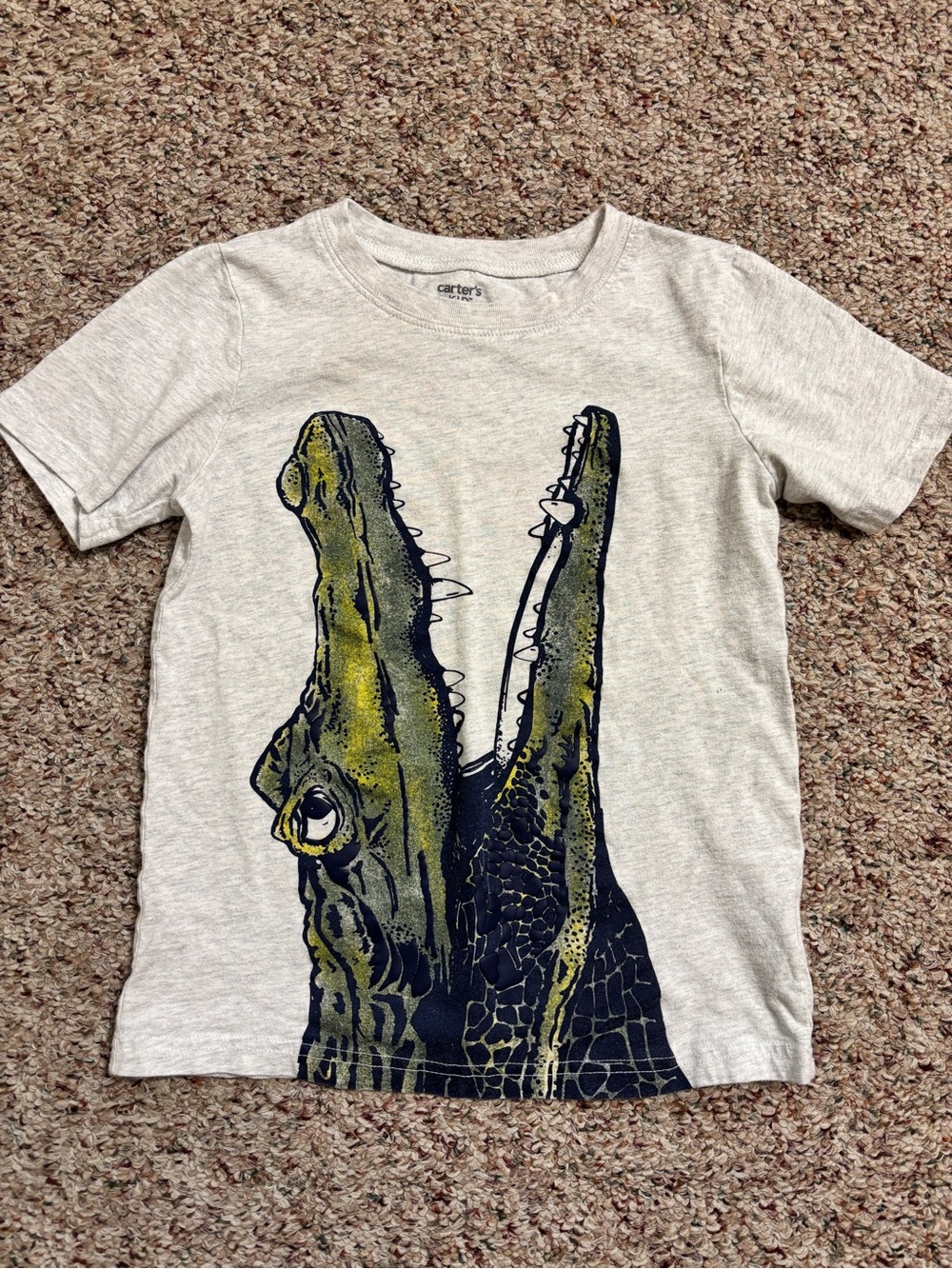 Carter's Tee with Green & Navy Crocodile Graphic
